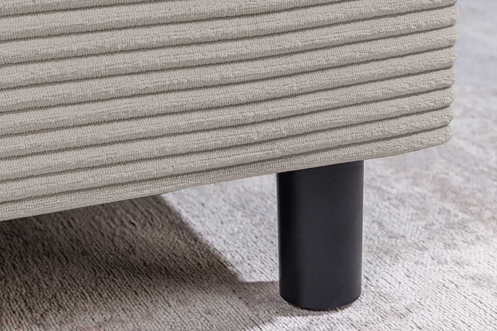 Moderne XXL Wohnlandschaft KENT 305cm greige Cord Bigsofa inkl. Hocker Federkern