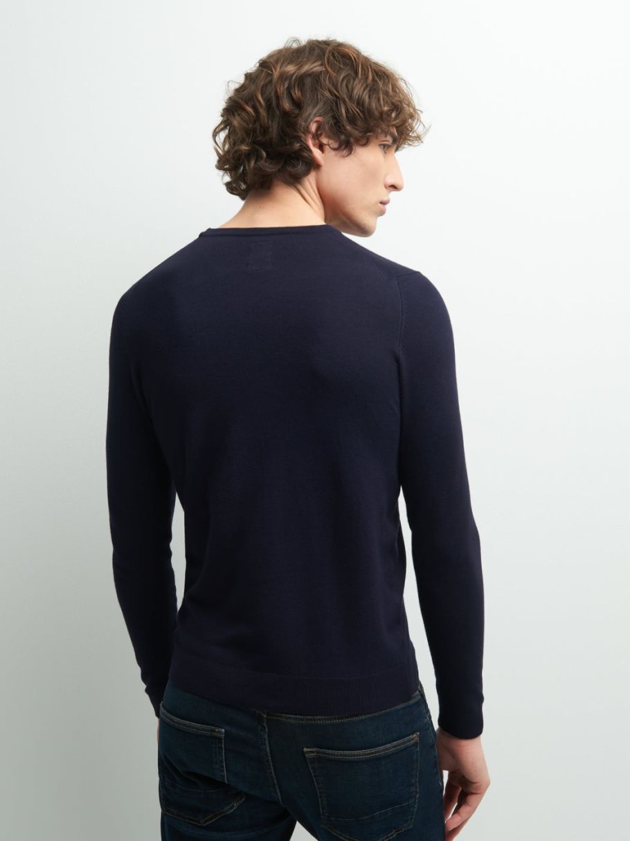 Pull col rond en viscose certifiée