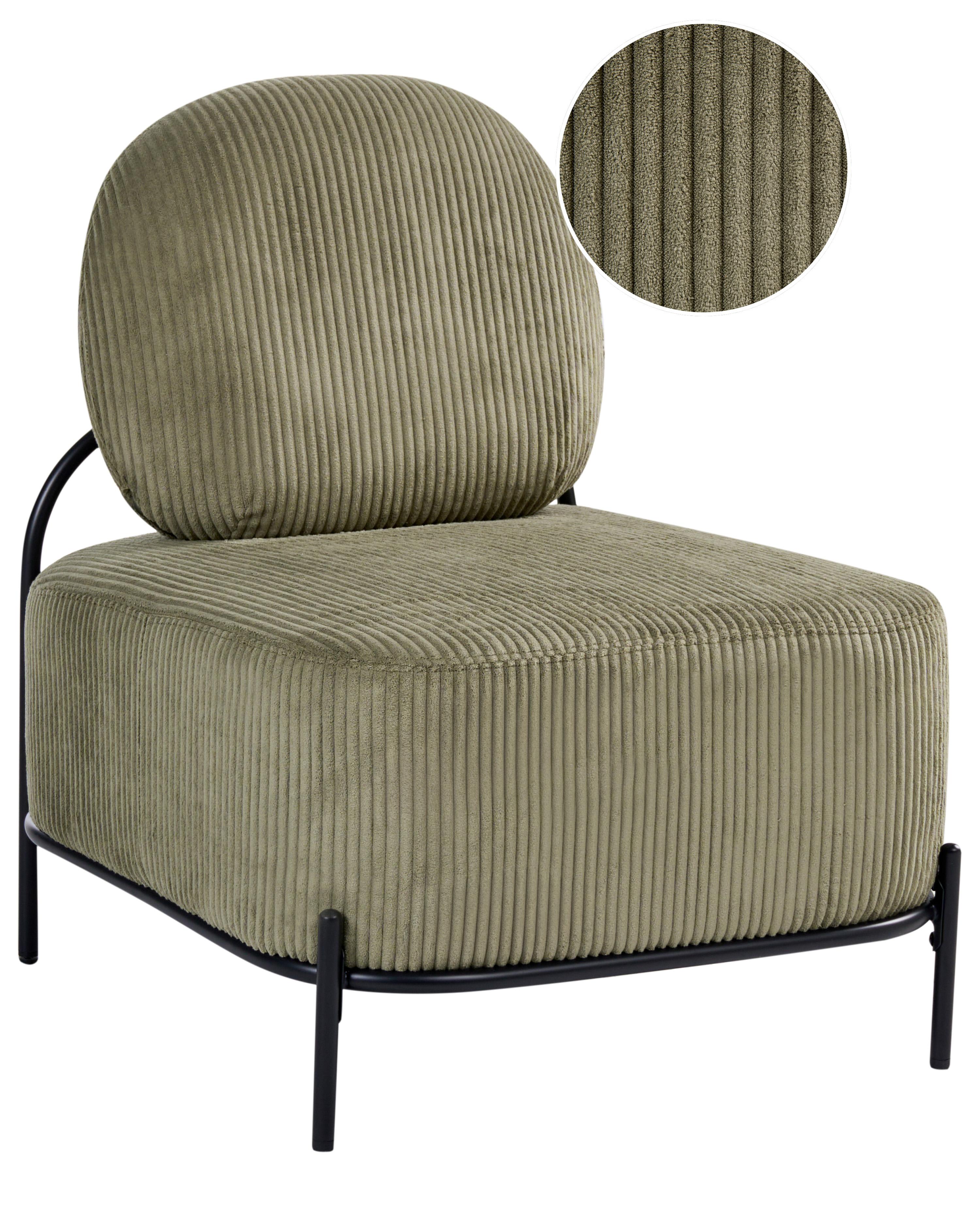 Fauteuil LUNDE Corduroy Groen