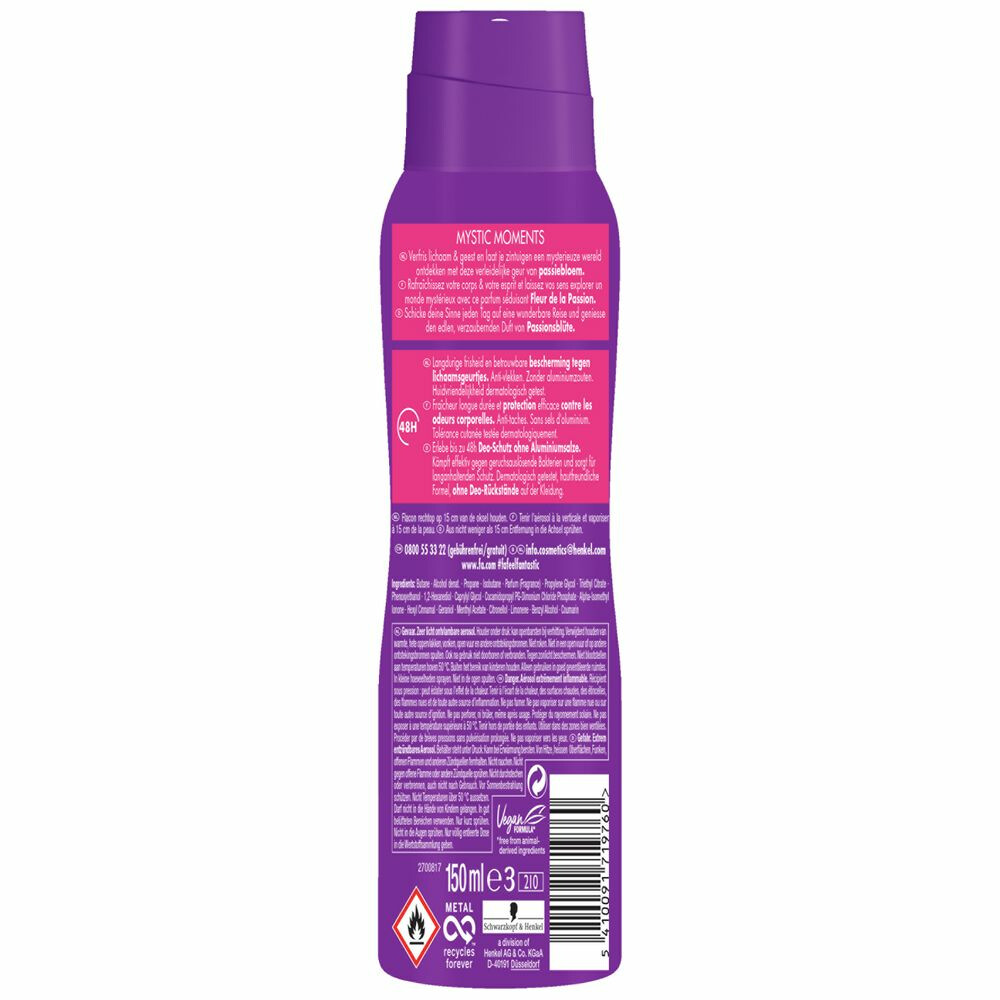 6x Fa Deodorant Spray Mystic Moments150 ml
