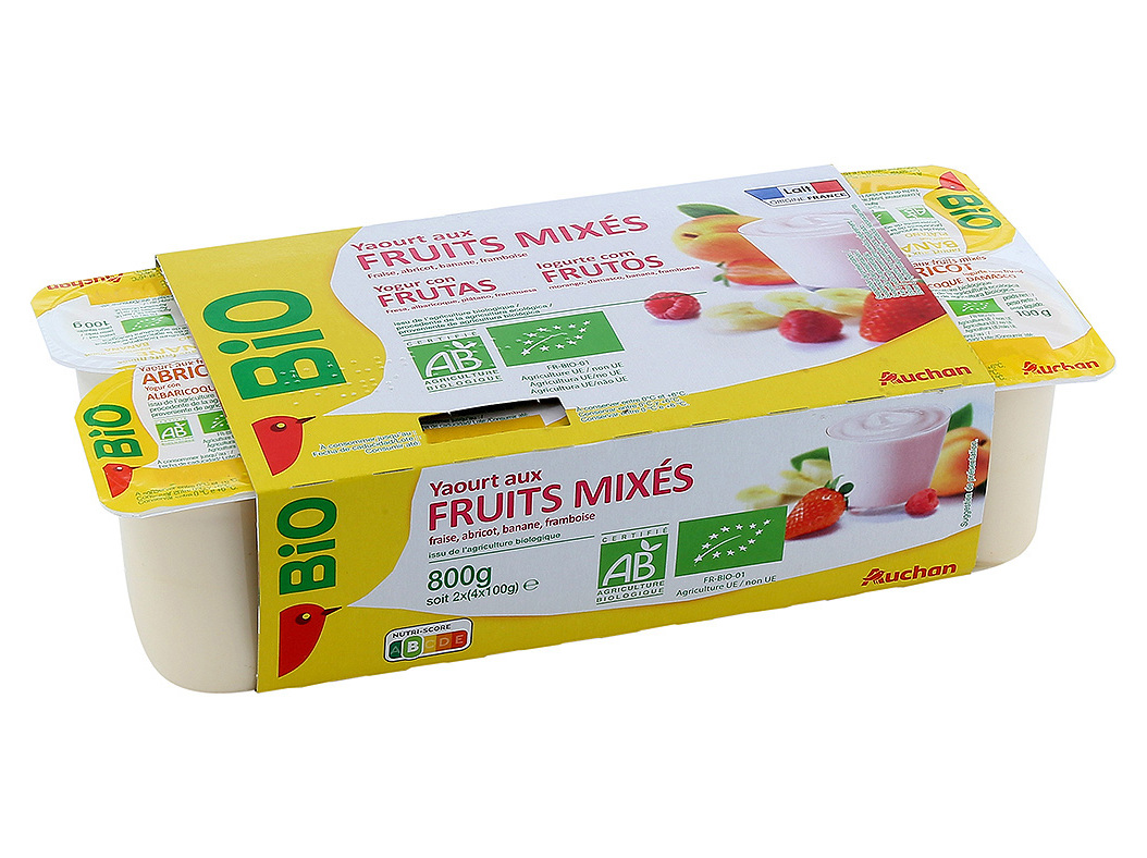 IOGURTE AROMA AUCHAN BIO MISTURA FRUTOS 8X100G
