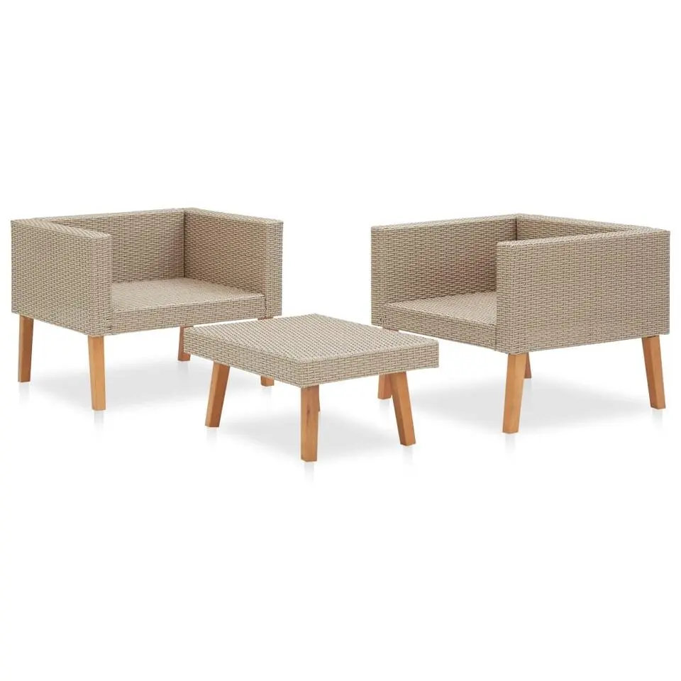 vidaXL - Tuinfauteuils - Beige - Poly rattan