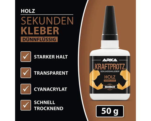 ARKA Kraftprotz Superlijm voor hout, dun, 50 g