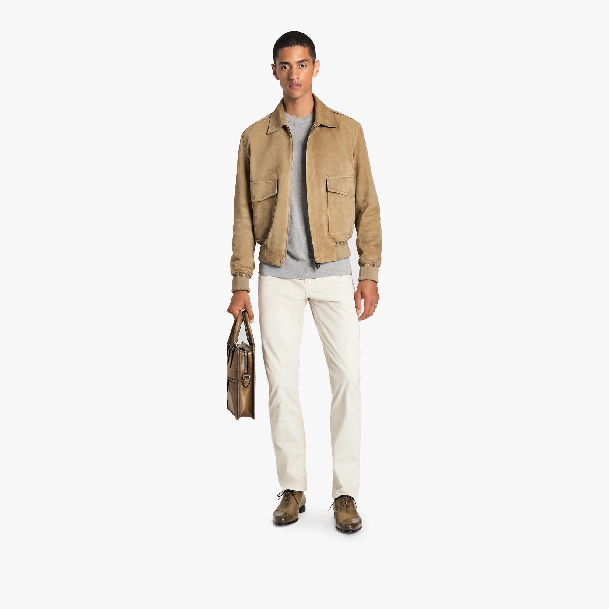 Blouson d'Aviateur En Veau Velours