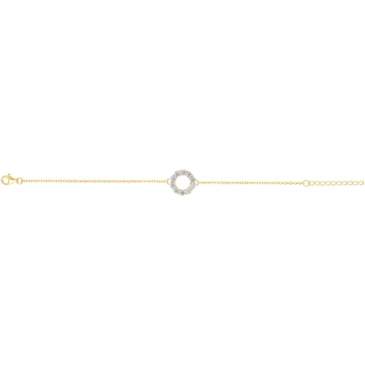Bracelet en Plaqué Or avec oxyde de zirconium blanc