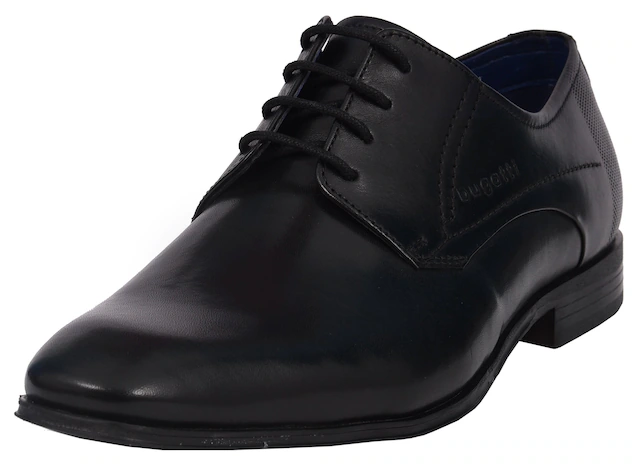 bugatti Schnürschuh  , Blockabsatz, Abendschuh, Businessschuh, Festtagsschuh, Logoprägung