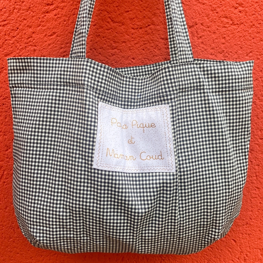 Sac Tote Bag Pliable Vichy Noir