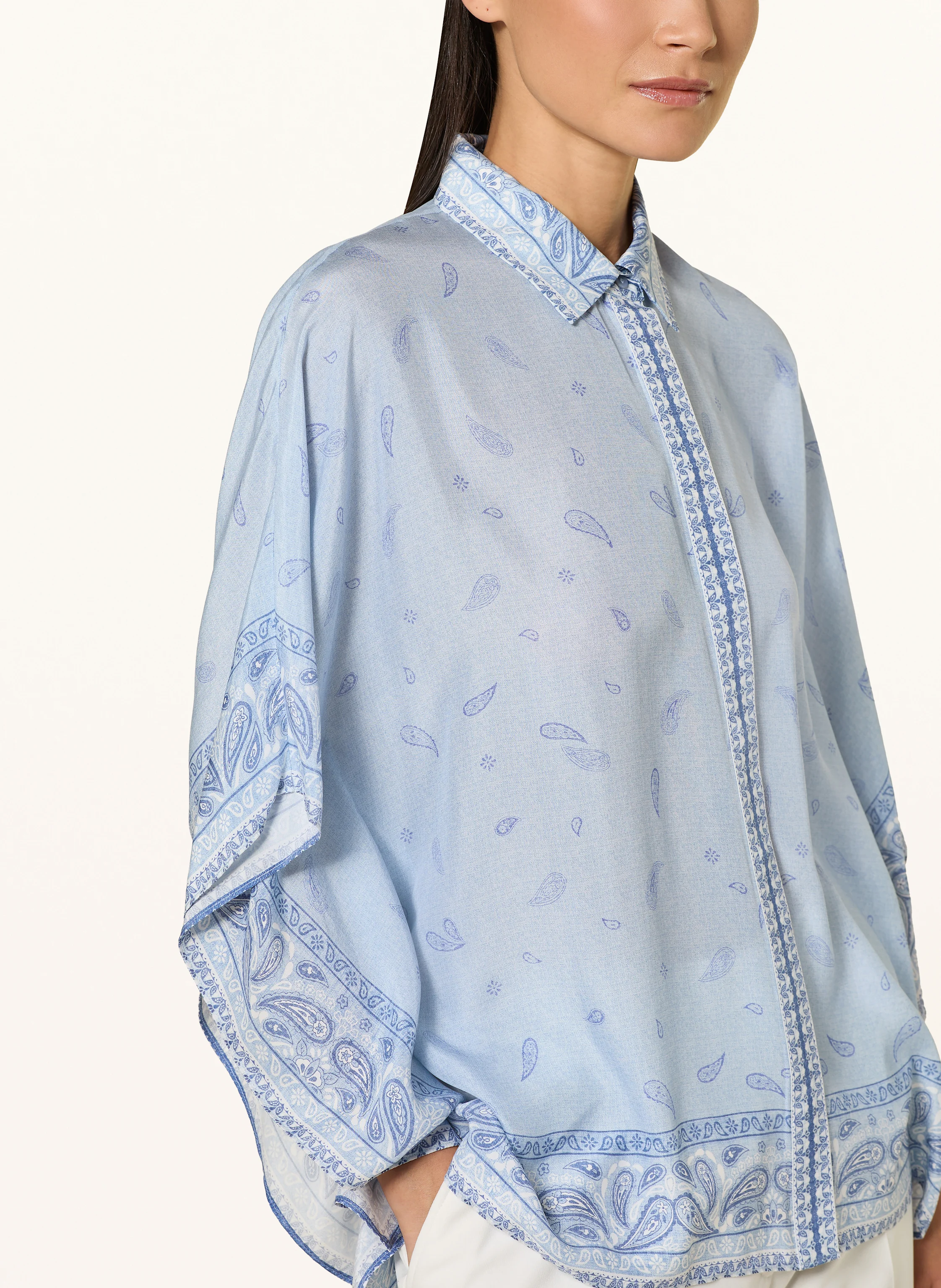 van Laack Tunika VL-TUJA-PX in Jeansoptik aus Seide
