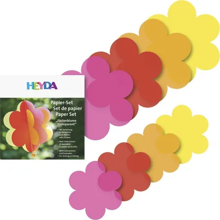 Heyda Papierset Fächerblume, transparent
