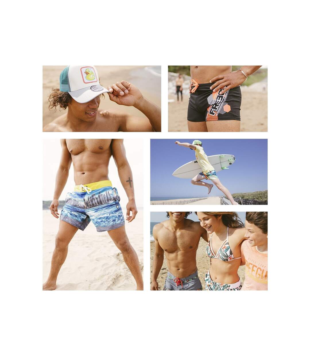 Boardshort court homme ceinture tout-élastiquée