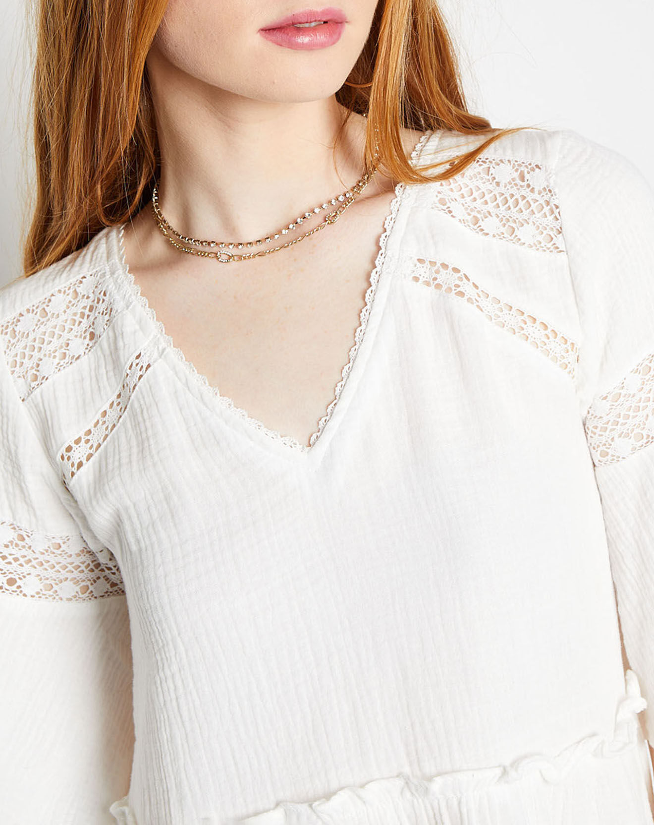 La Petite Etoile Robe gaufrée Manvela blanche