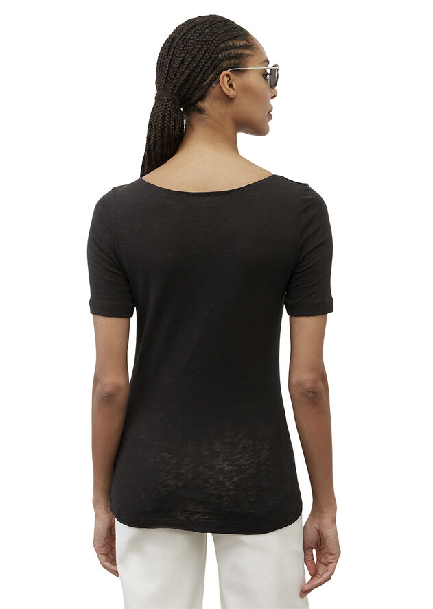 Marc O’Polo T-shirt, short-sleeve, boat-neck Black