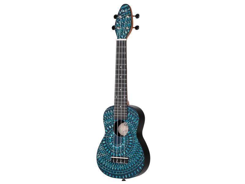 Ortega Guitars Ukulele Keiki Package K2SS-BKC – Blue Kaleid Der perfekte Einstieg in die Welt der Ukulele