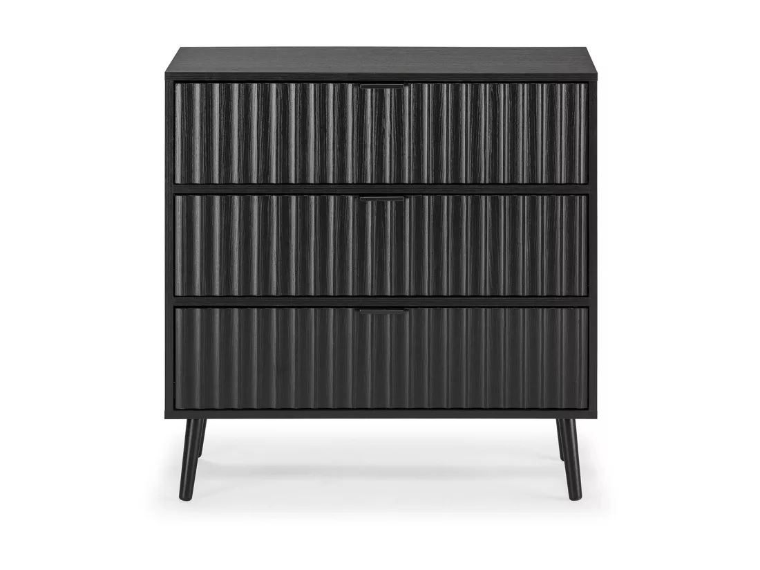 Commode Lluvia 3 tiroirs couleur noir