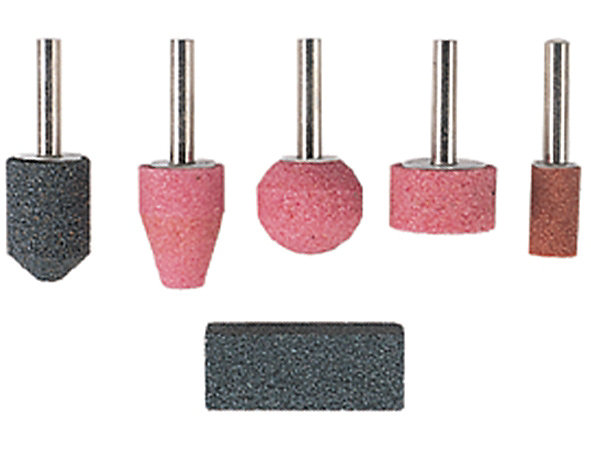 5 meules Wolfcraft pour perceuse + pierre de finition