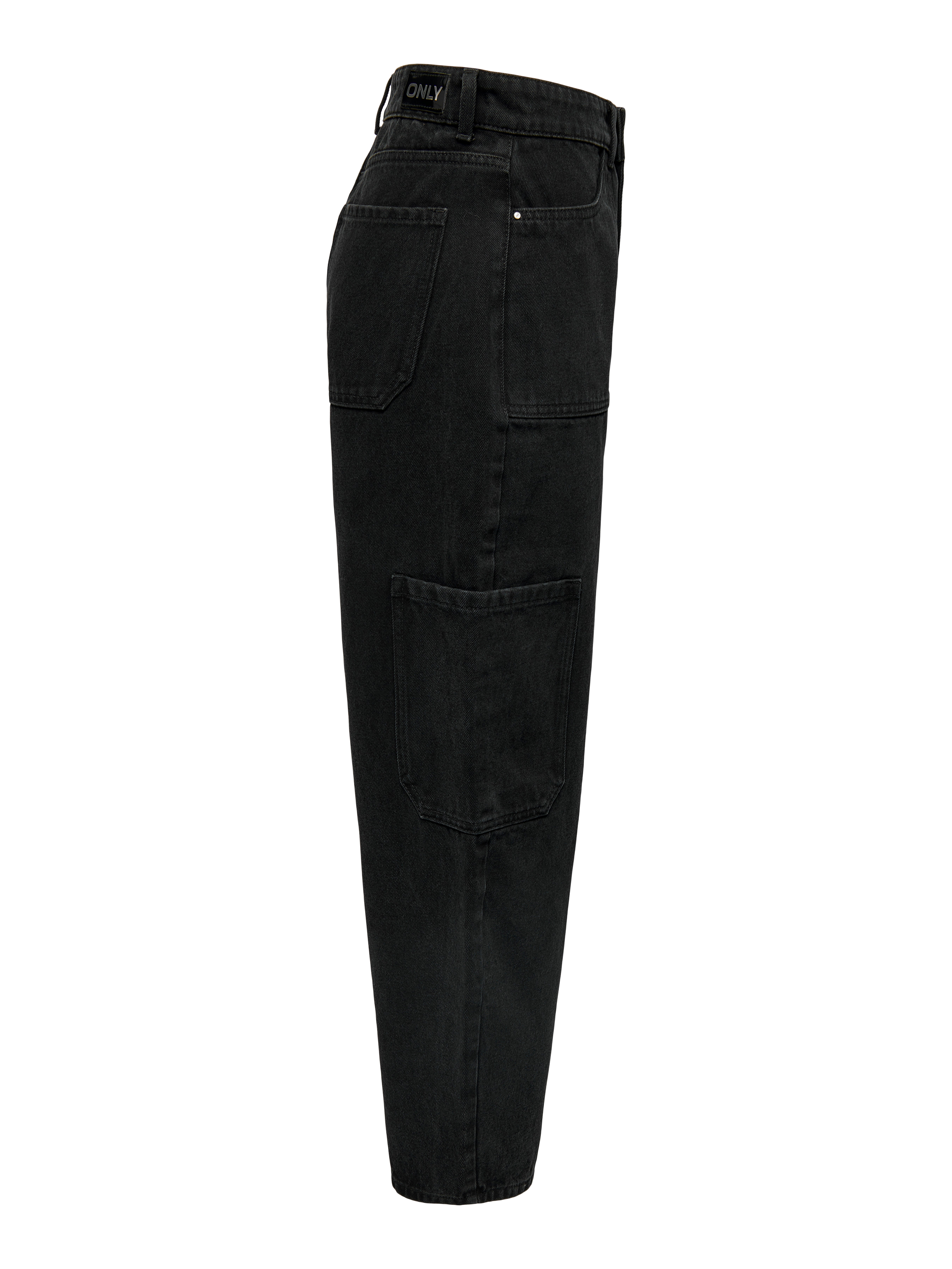 ONLMILANI Mittlere Taille Ballon Schnitt Jeans Washed Black