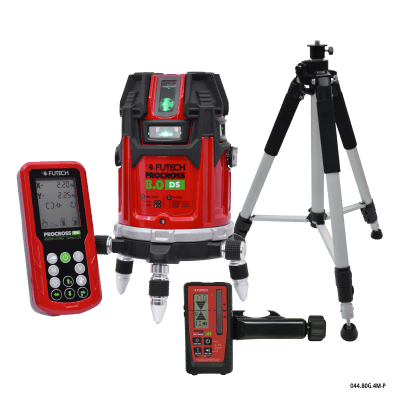 FUTECH Procross 8.0 DS Kruislijnlaser Groen in Koffer PROMO! met Quatro MM   Statief - 044.80G.4M-P