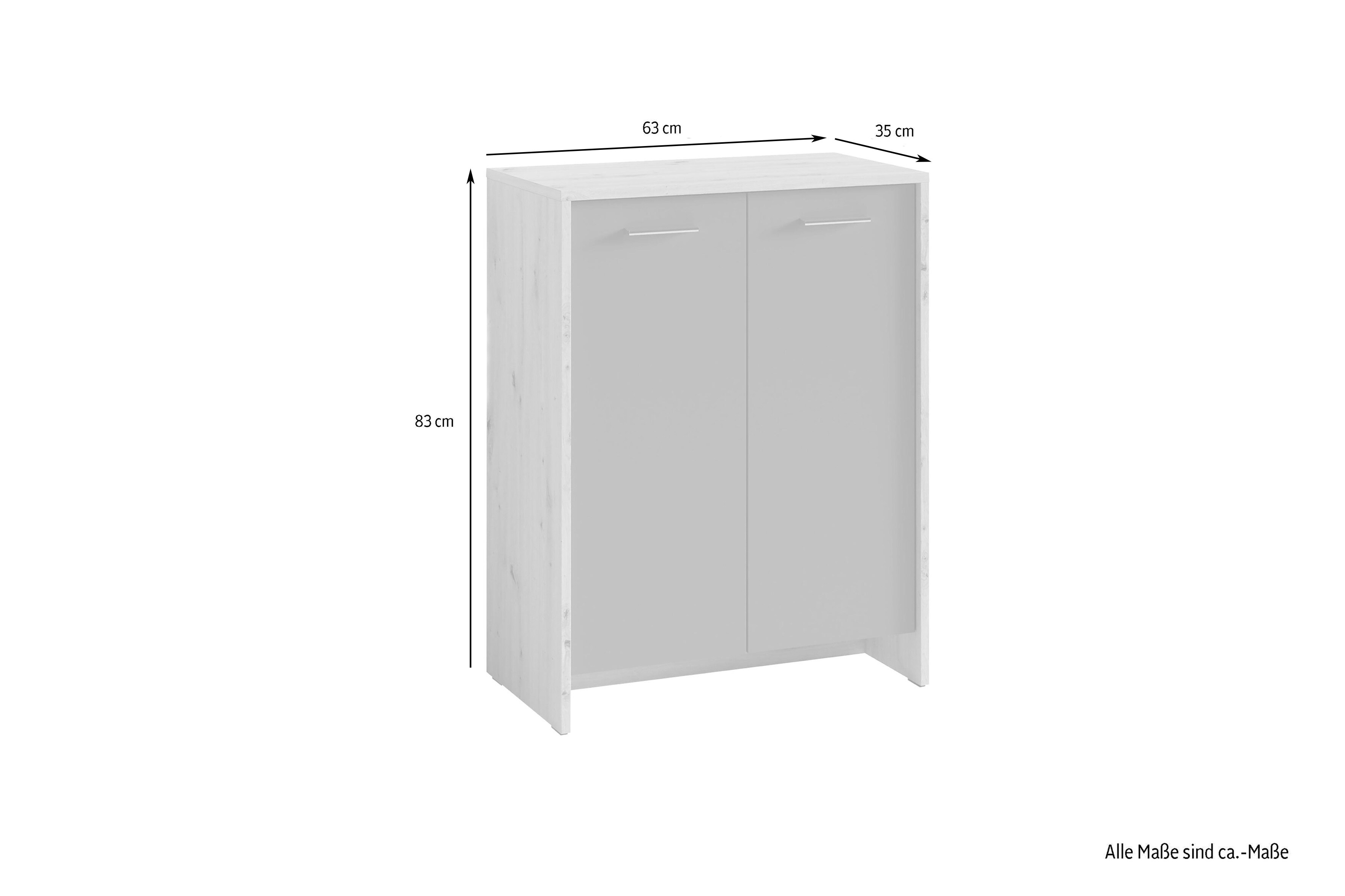 byLIVING Schuhschrank BEN, Breite 63 cm, Artisan Eiche (Eiche-Optik)/anthrazit