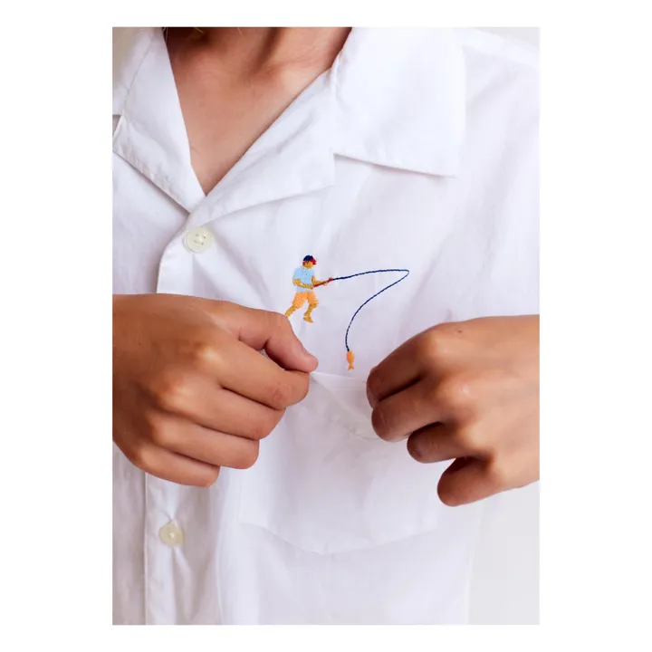 AO76 Chemise Hawaii Fischerman | Blanc