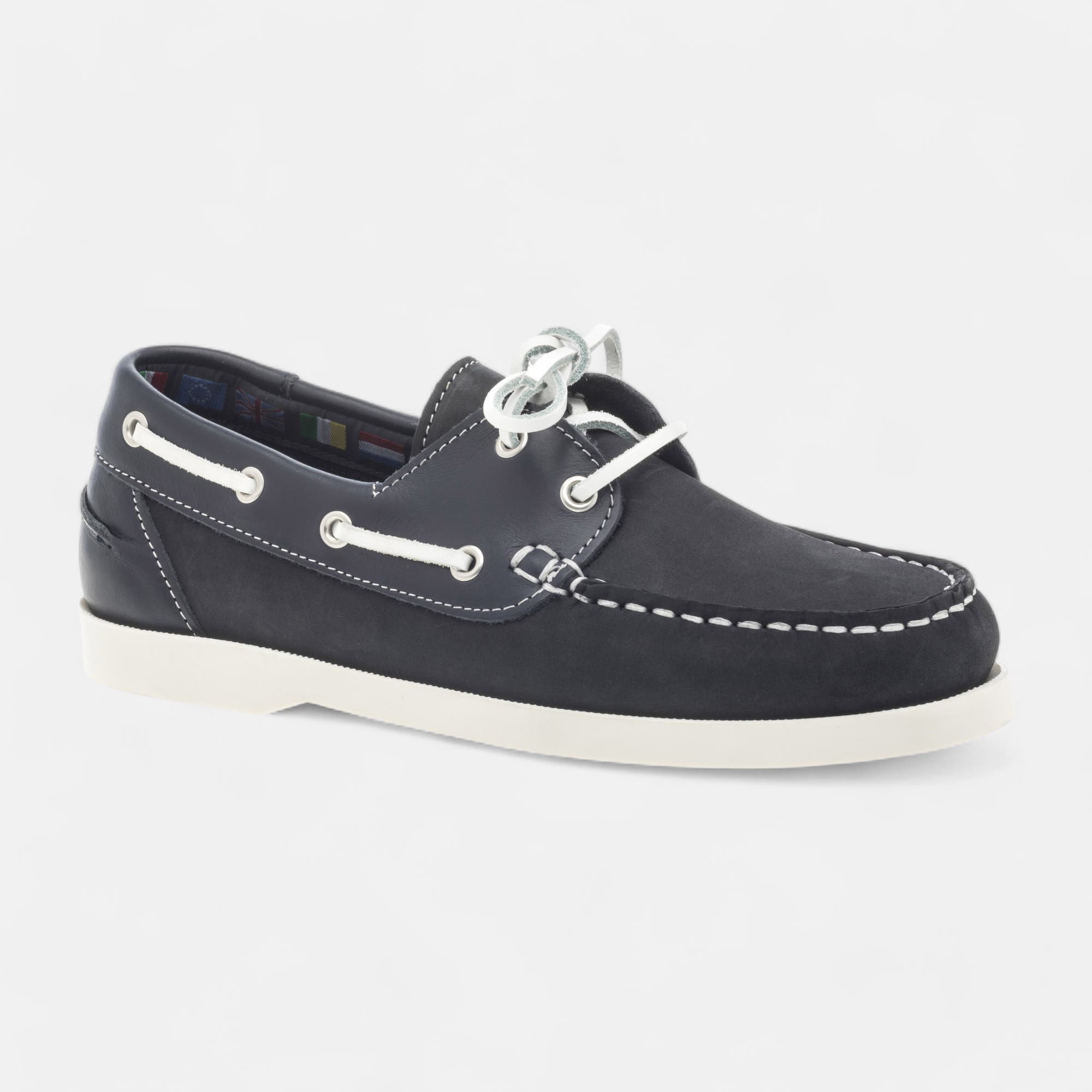 Chaussures bateau Garçon en cuir bleu