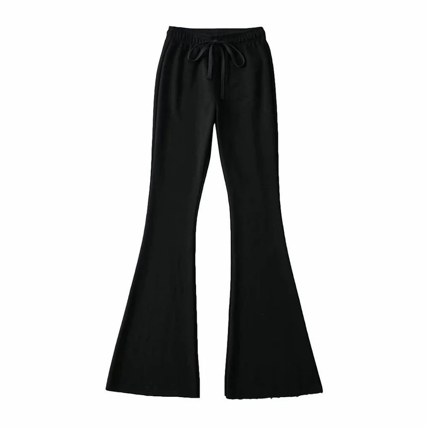 Asiris - Effen wijde broek met trekkoordtaille