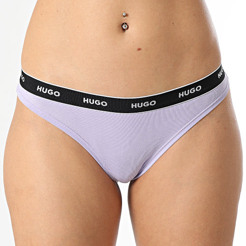 Lot De 3 Strings Femme 50480150 Noir Blanc Lila