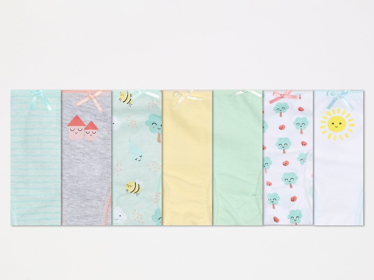 Pacote com 7 calcinhas clássicas estampadas - Cores Variadas