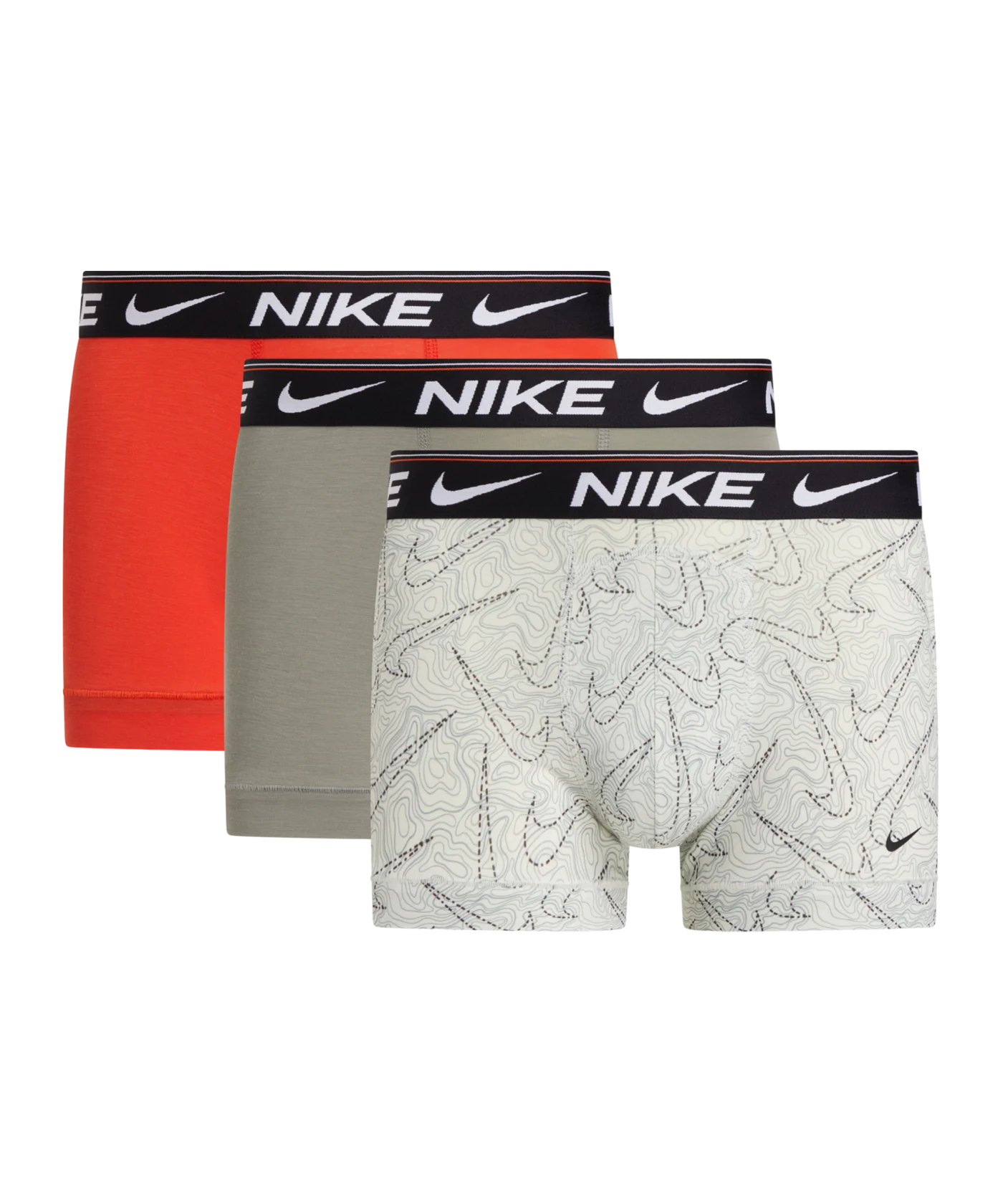 Nike Ultra Trunk Boxershort 3er Pack Grau Braun Rot FJUM