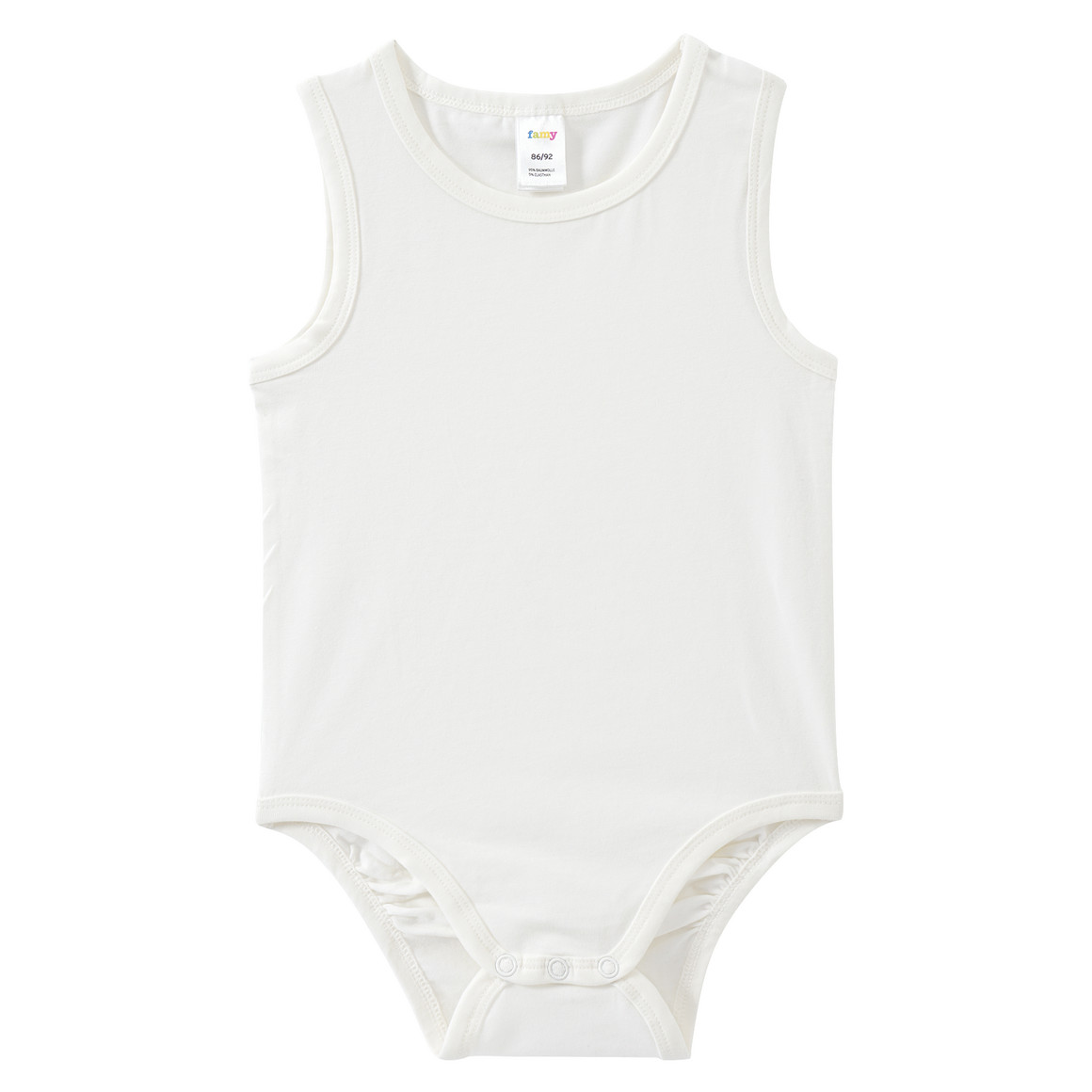 Famy 3 Baby Bodys in Unifarben weiss