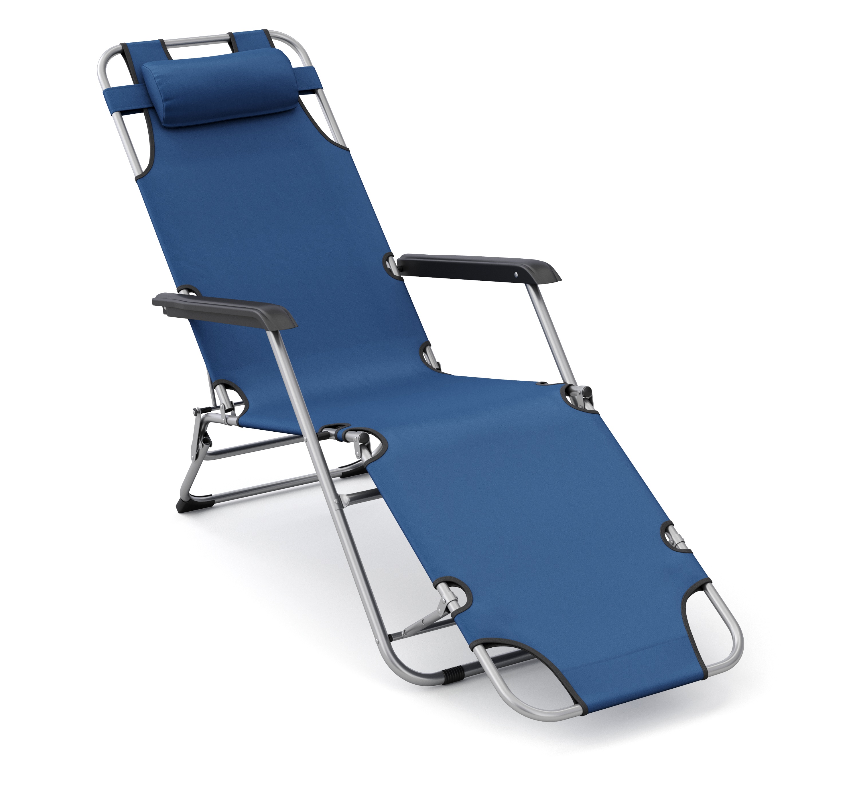 Liegestuhl Campingstuhl blau 2er Set