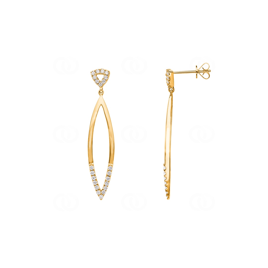 0.41 Karat Diamantohrhänger 750/18 K Gelbgold