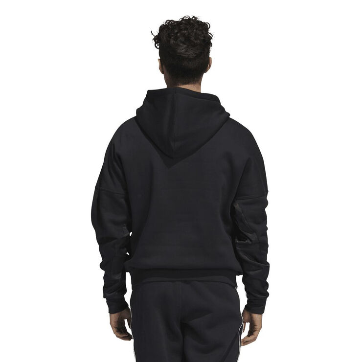 adidas satin paneled hoodie Sort