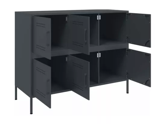 Buffet anthracite 100,5x39x79 cm acier
