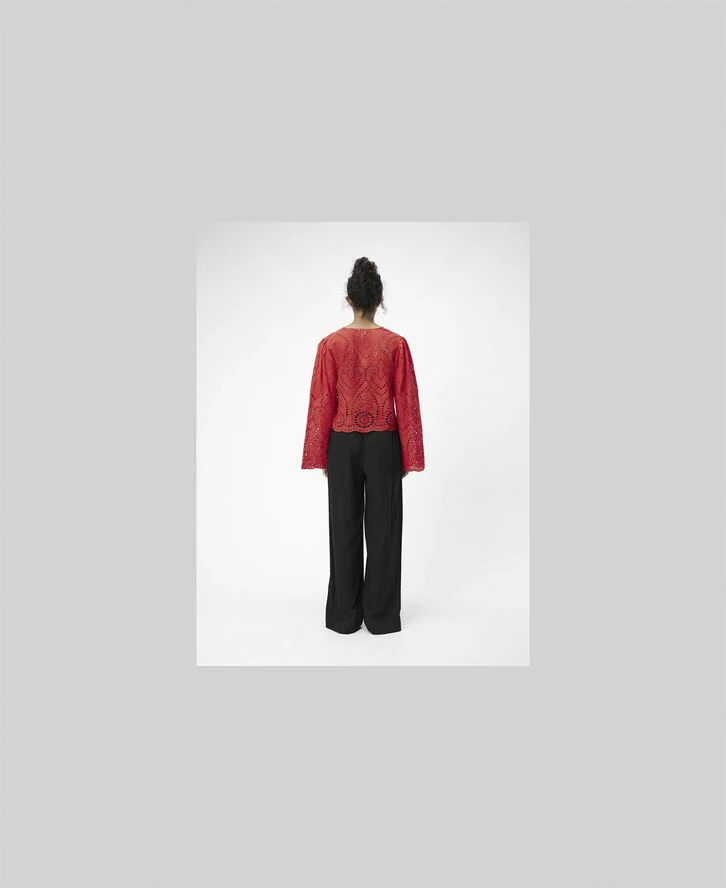 Object OBJTUGI L/S TIE TOP E DIV Flame scarlet