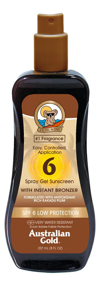 Australian Gold Lotion Sunscreen Spray with bronzer SPF06 - 237 ml.