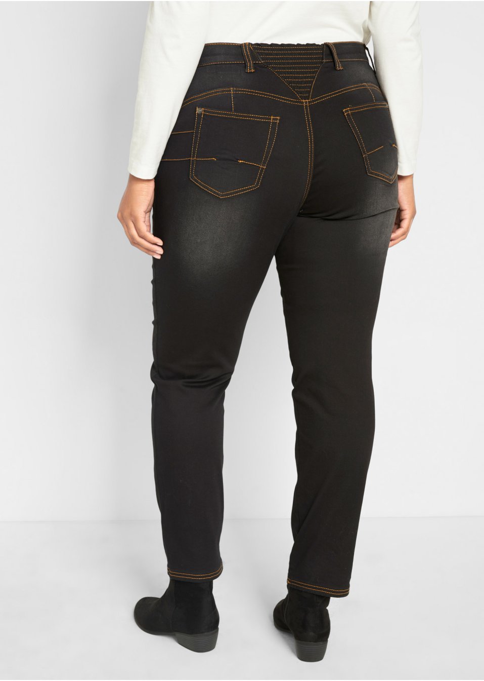 Jean thermo avec effet push-up et taille confortable, Straight
