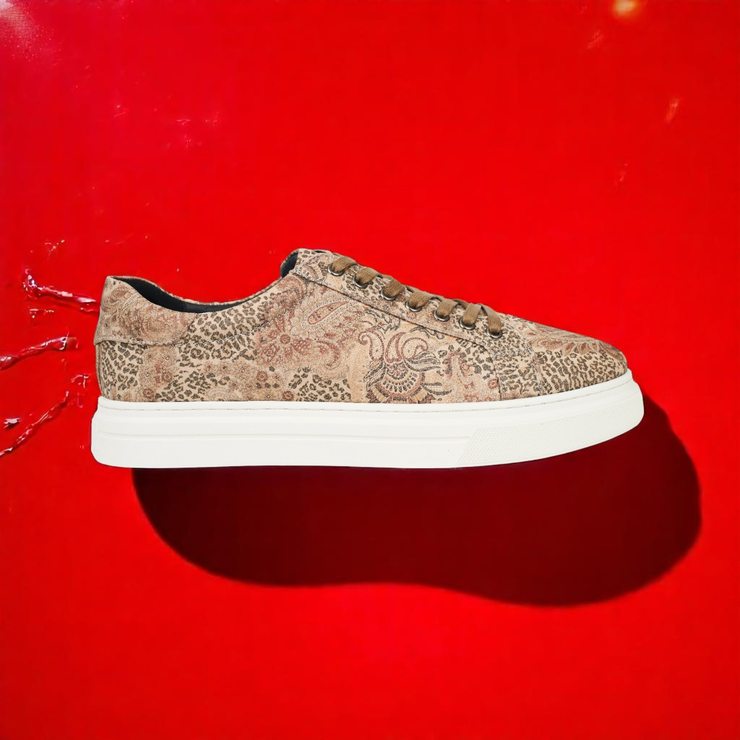 Sand Paisley Panther Sneakers