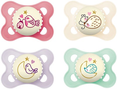 MAM Original Night Smokker 0-6m 4-Pack, Rosa/Nøytral
