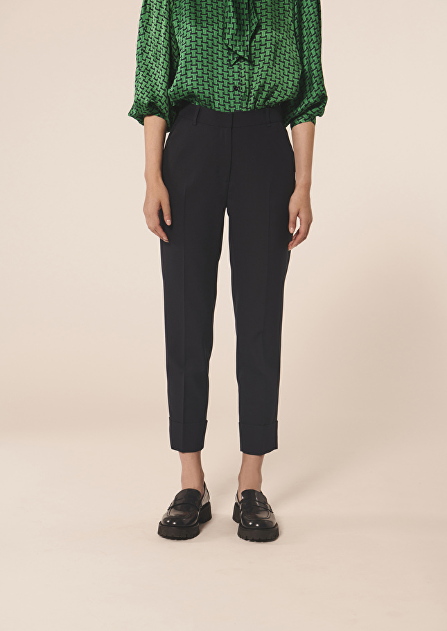 Pantalon Philippableu nuit en laine froide