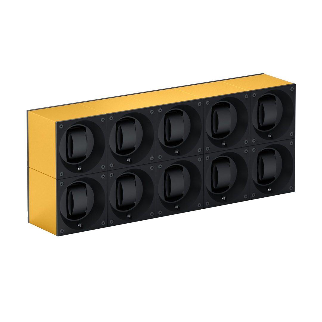 SwissKubik Masterbox Vergoldetes Aluminium  - 10 Uhren