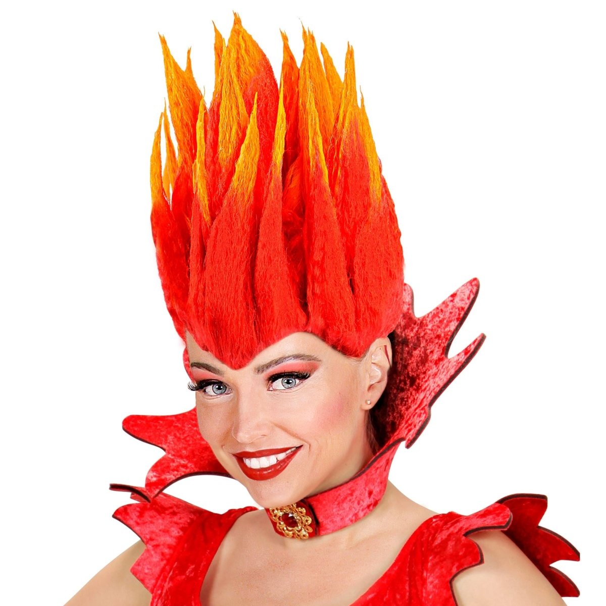 Halloween Pruik Oranje Diablo
