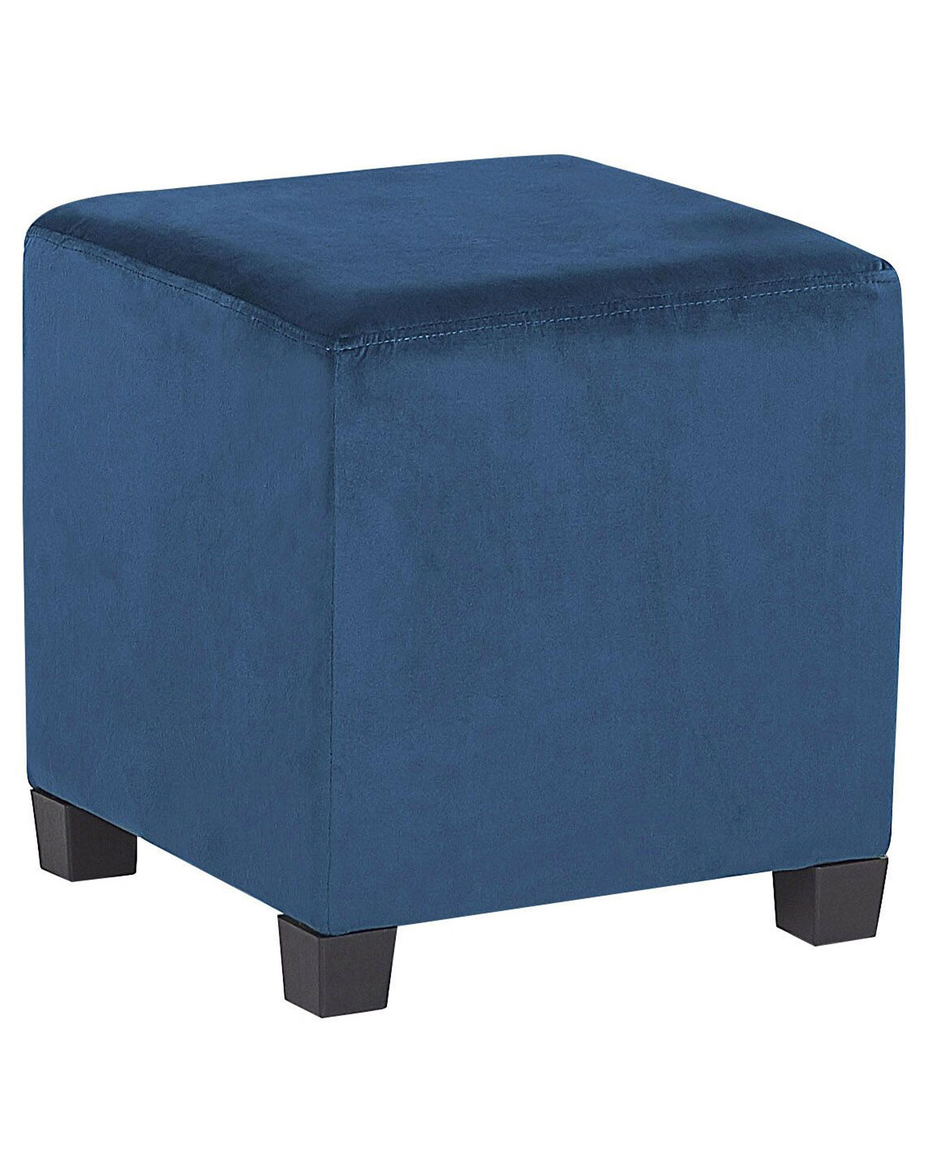 Fauteuil SANDSET met voetenbank Fluweel Donkerblauw
