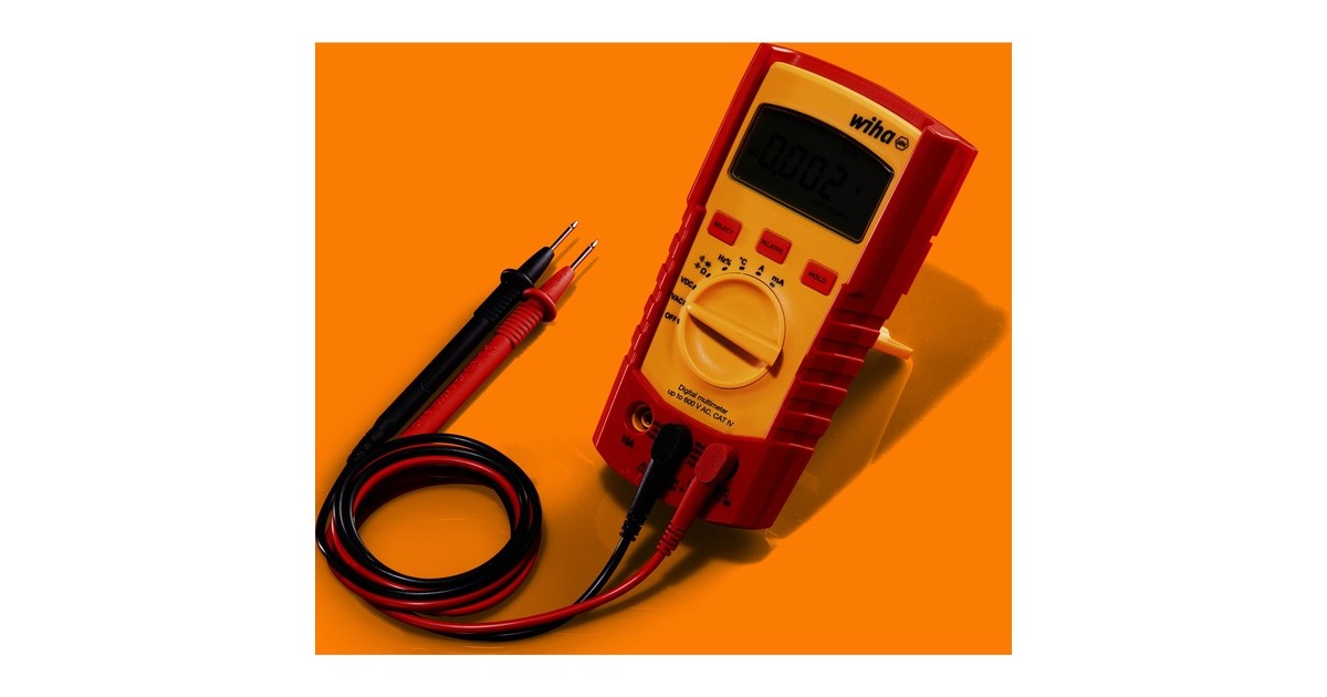 WihaDigitale multimeter tot 600 V AC, CAT IV meetapparaat  (Rood/geel)