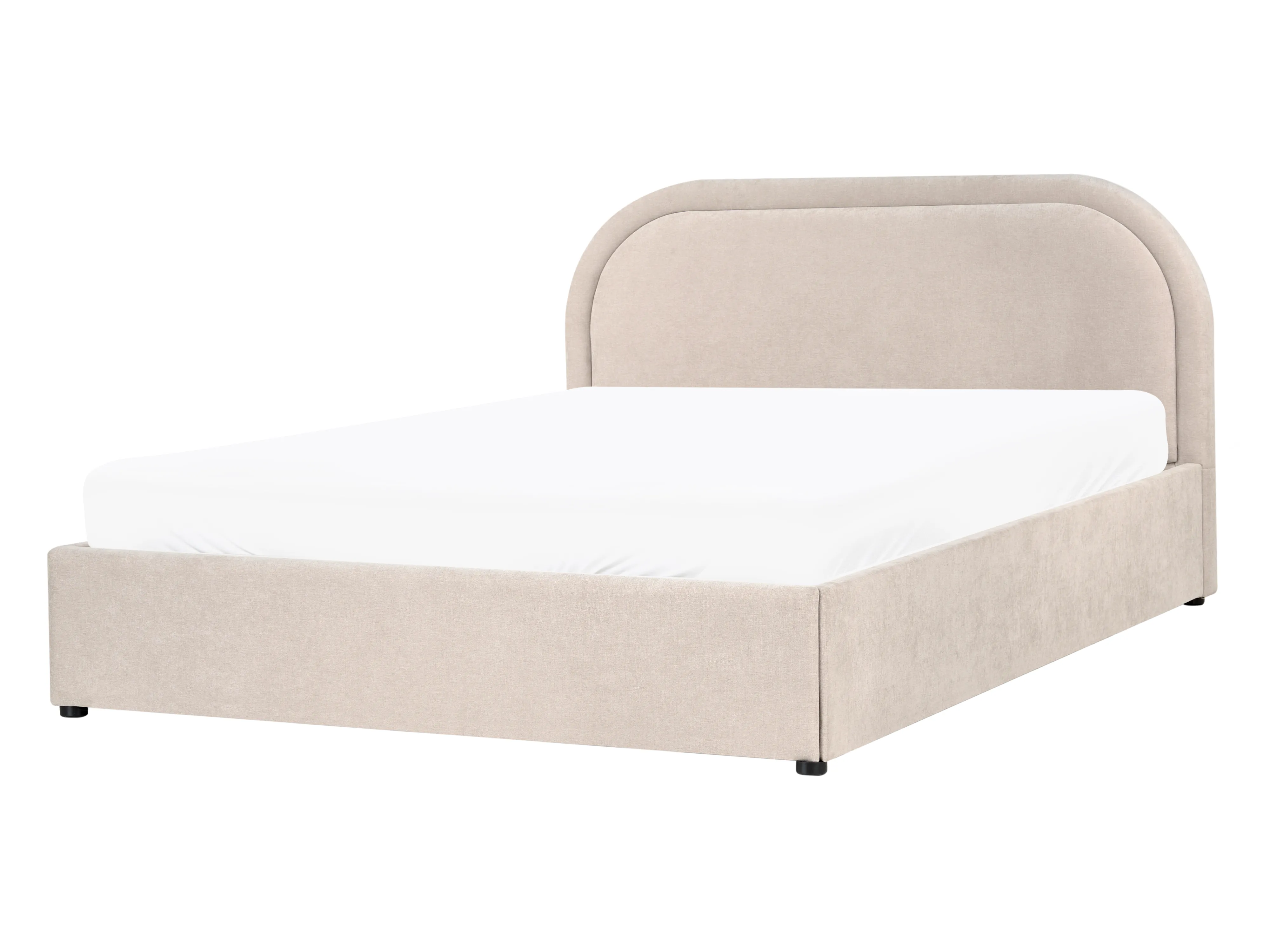 Bed met opbergruimte Chenille QUILLIEN 140 x 200 cm Lichtbeige
