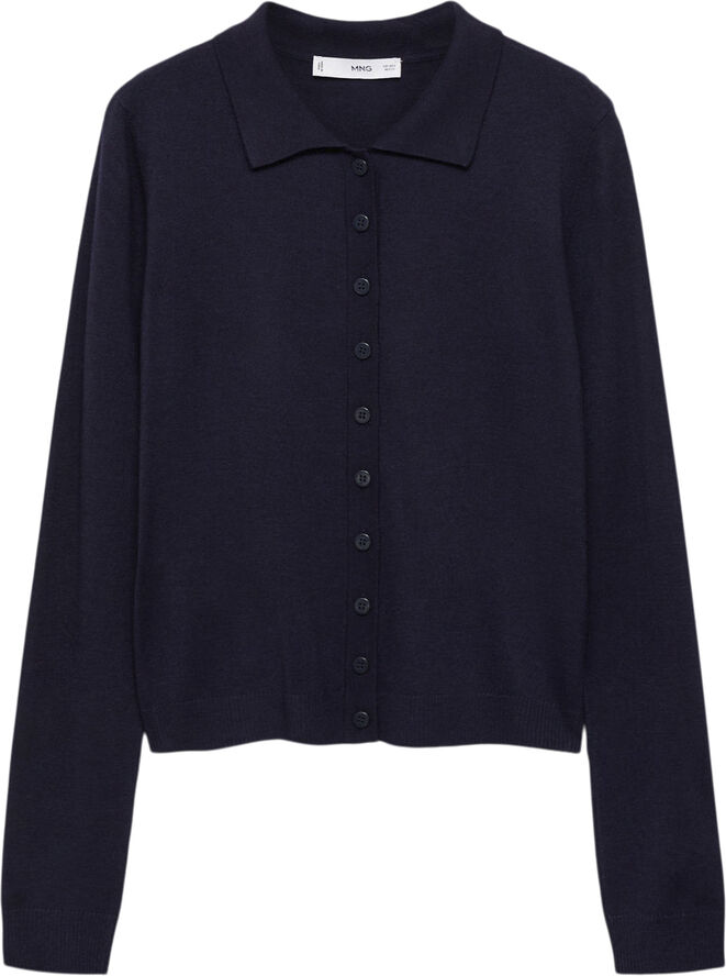MANGO Polo-neck cardigan Navy