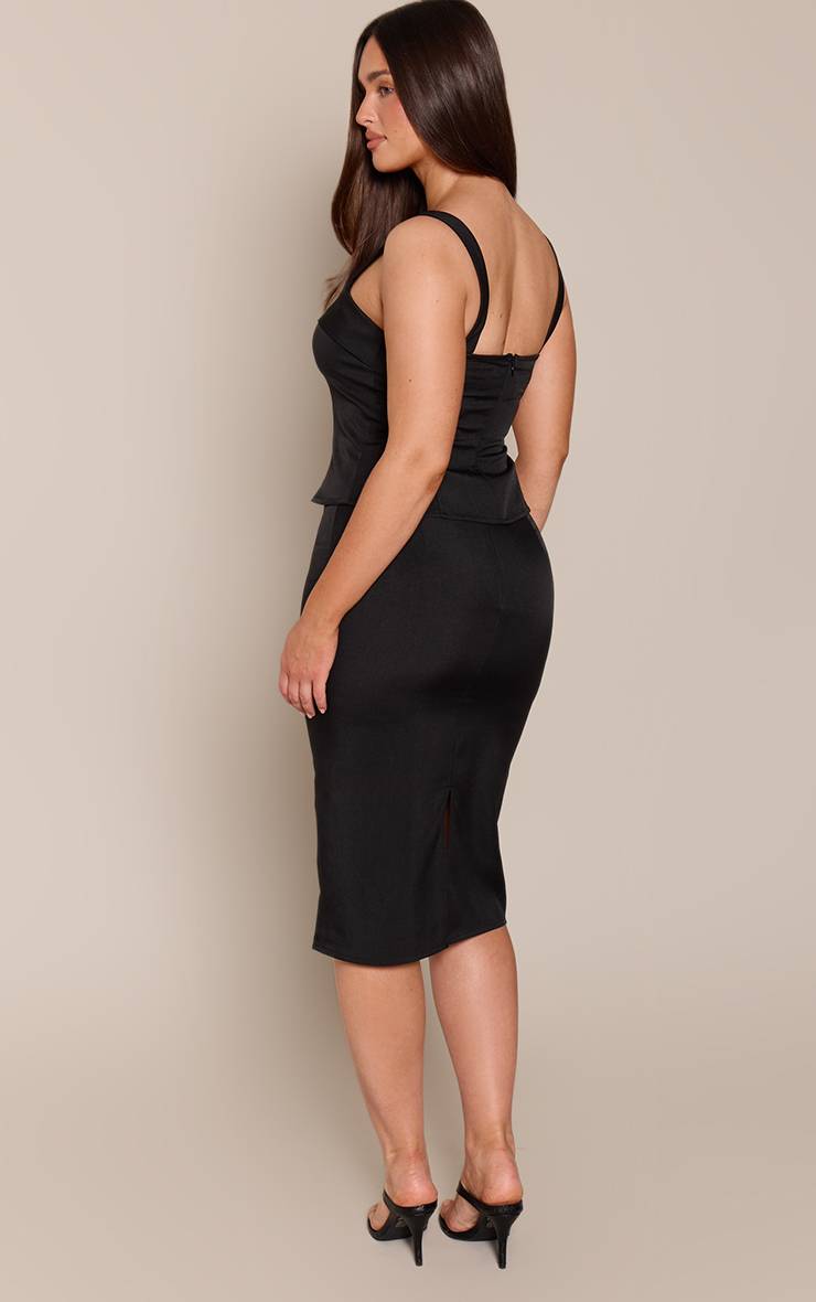 Noir Jupe Crayon Midi Ajustée Shape En Ensemble Coordonné