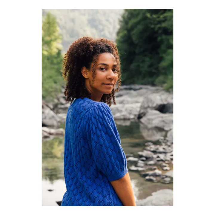Matona Pull Ajouré Coton Bio | Bleu roi
