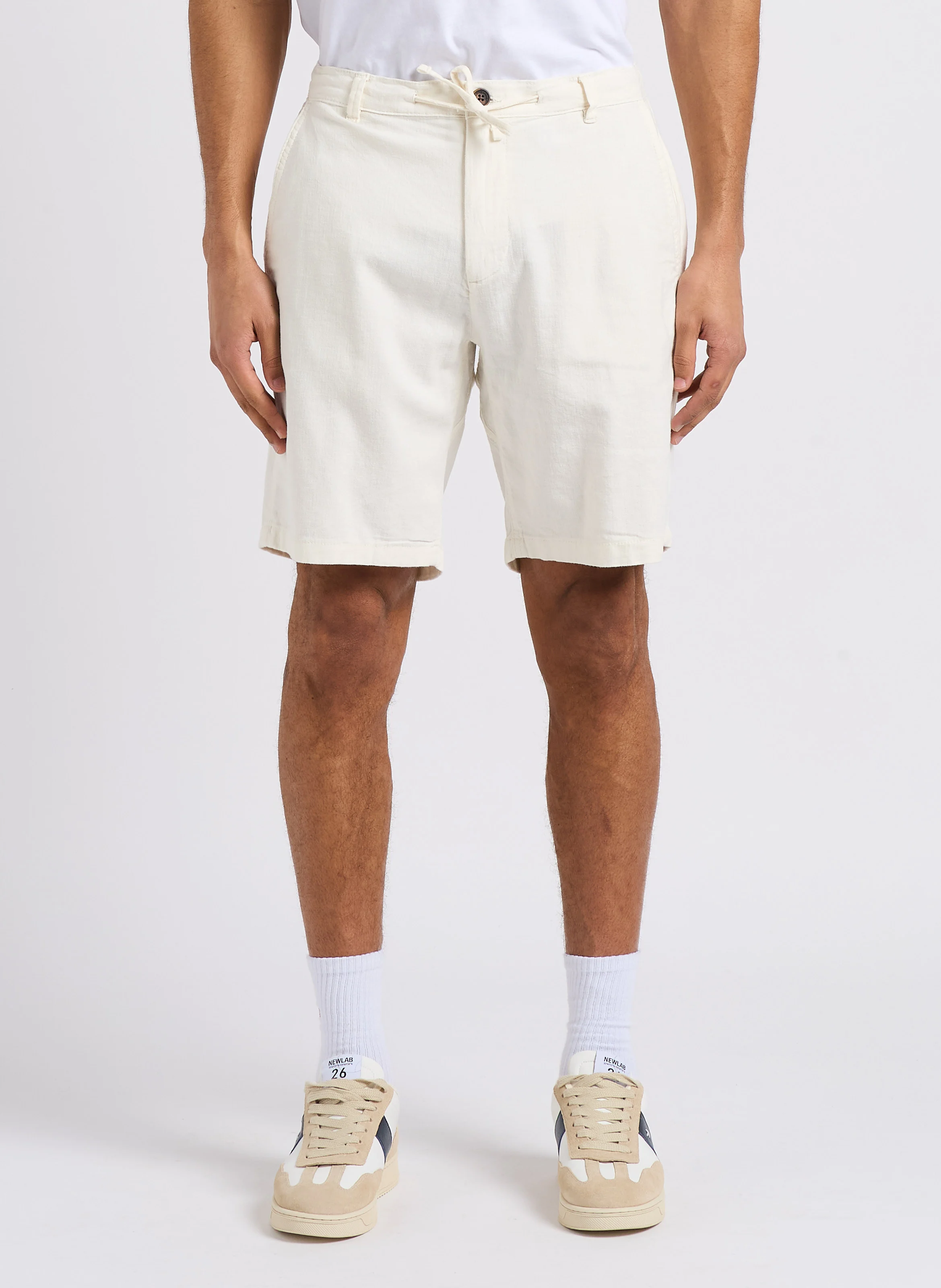 Short regular-fit en coton bio mélangé | Blanc