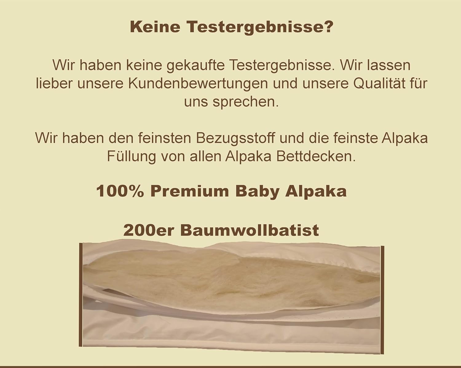 Alpaka Bettdecke Ganzjahresdecke, Premium Line, 100% Baby Alpaka Füllung (1785g), Bezugsstoff: 200er Baumwollbatist, Temperaturregulierend, 220x240cm, Ideal für das ganze Jahr