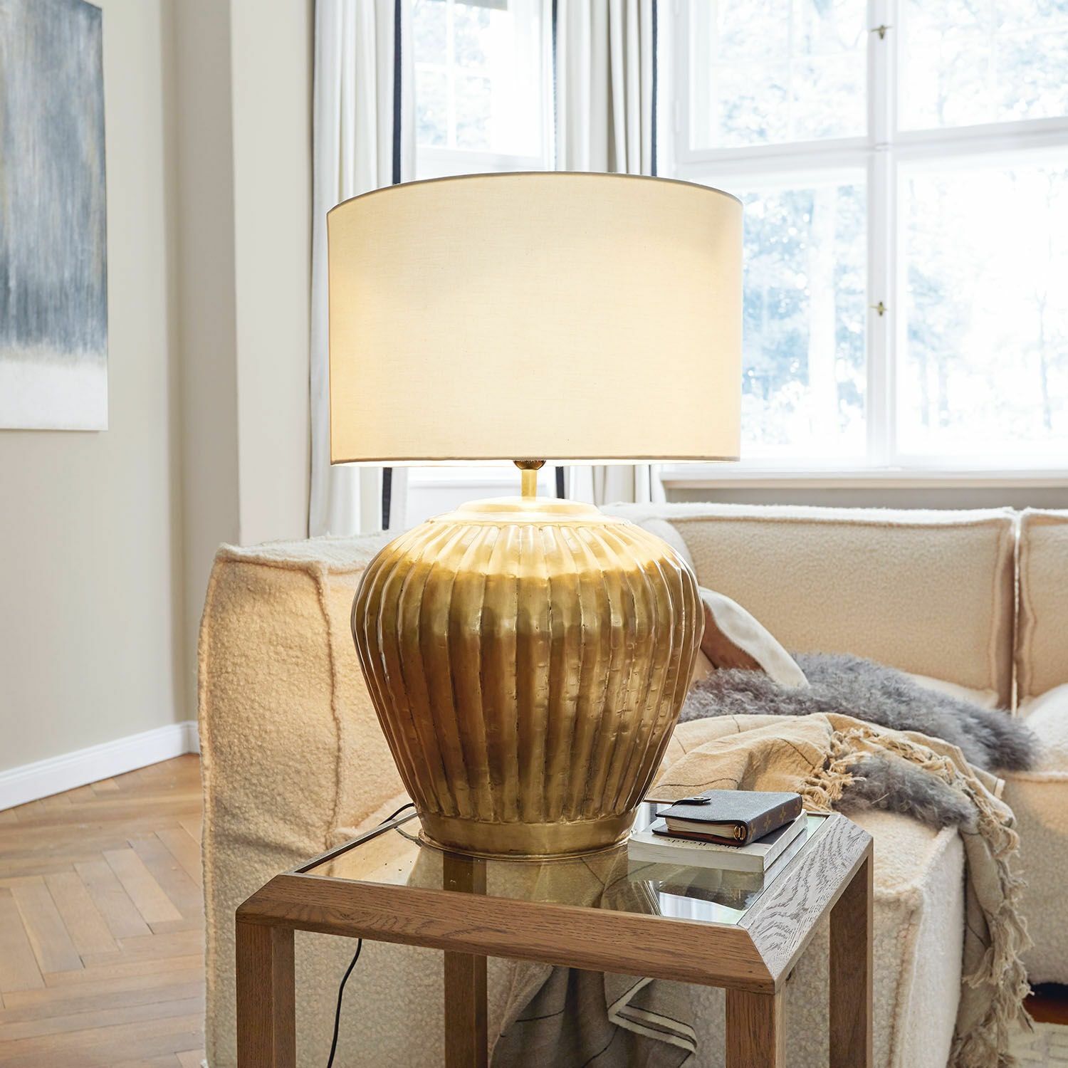 Tischlampe Fauville gold/creme